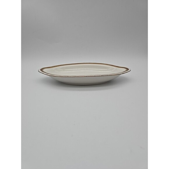 Rorstrand Sweden Small Oblong Porcelain Bowl #522 Gold Ribbon Pattern 9.5" x 5" - Picture 3 of 8